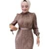فستان فضفاض بأكمام طويلة بلون سادة للخريف الأوروبي والأمريكي