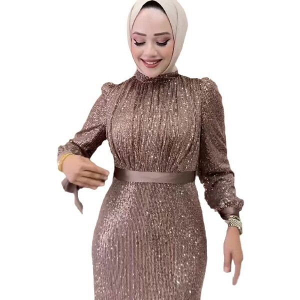 فستان فضفاض بأكمام طويلة بلون سادة للخريف الأوروبي والأمريكي