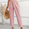 بنطلون نسائي فضفاض مستقيم بقصّة Slim-fit وأزرار