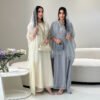 فستان نسائي طويل بقصة روب وقصة ضيقة