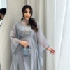 فستان نسائي طويل بقصة روب وقصة ضيقة