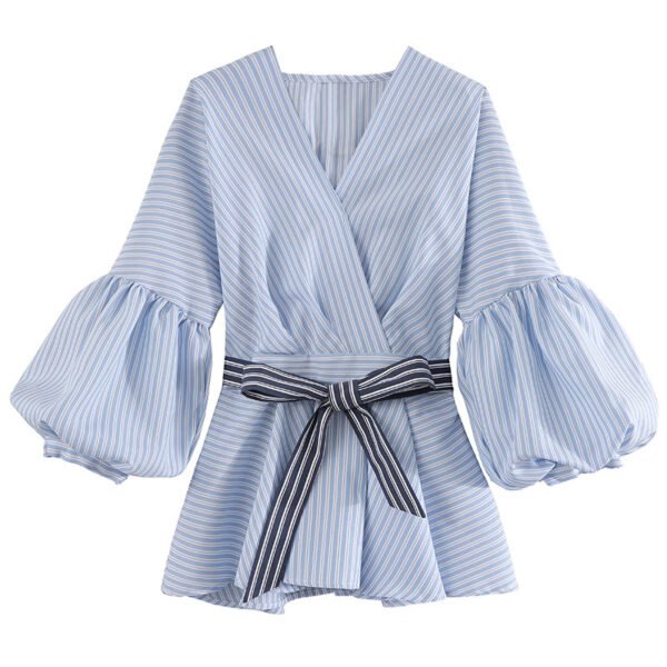 قميص نسائي ربيعي بأكمام فانوس