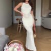 فستان تنورة بدون أكمام مثير للفتيات الصغيرات ذو تصميم Pure Desire يمكن أن يكون شفافًا