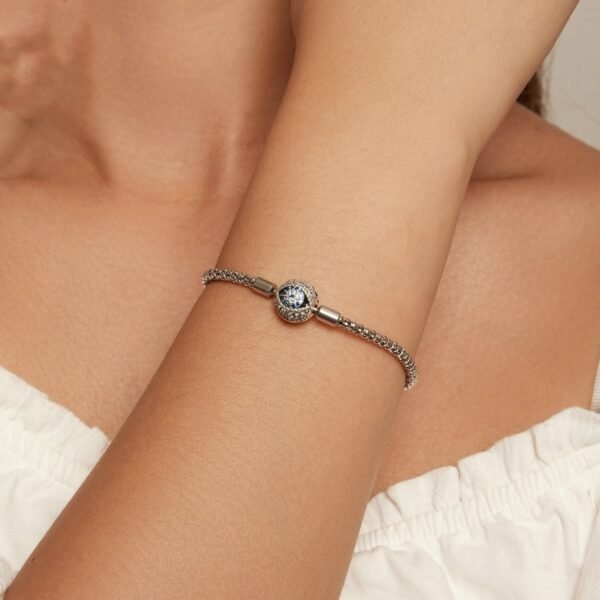 سوار بسيط من الفضة الإسترليني عيار 925 بتصميم لمبة صغيرة