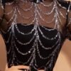 فساتين ماكسي نسائية مزينة بالترتر بأكمام طويلة وفساتين حفلات نسائية