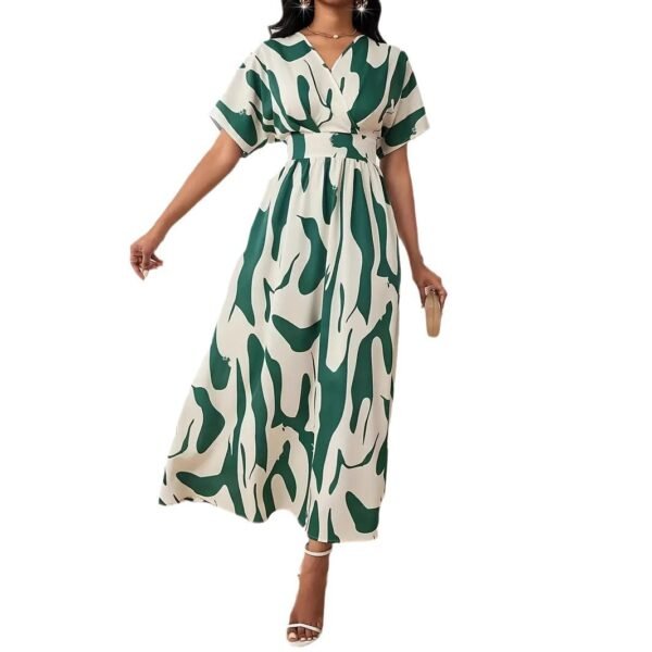 فستان نسائي مطبوع مع خصر متحكم