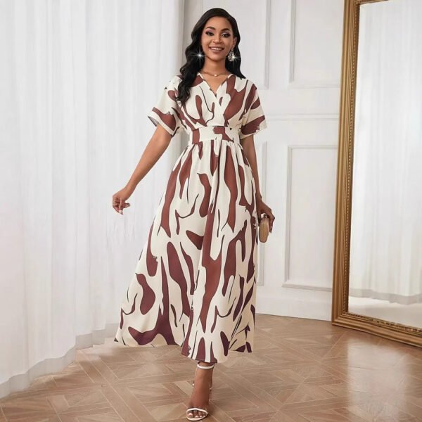 فستان نسائي مطبوع مع خصر متحكم