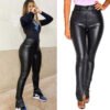 43dcf4d9-13f7-430f-80e0-fbdee3c37d34.jpg بنطلون نسائي ضيق وخصر من الجلد
