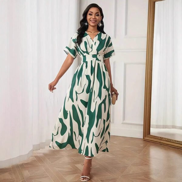 فستان نسائي مطبوع مع خصر متحكم