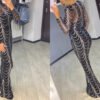 فساتين ماكسي نسائية مزينة بالترتر بأكمام طويلة وفساتين حفلات نسائية