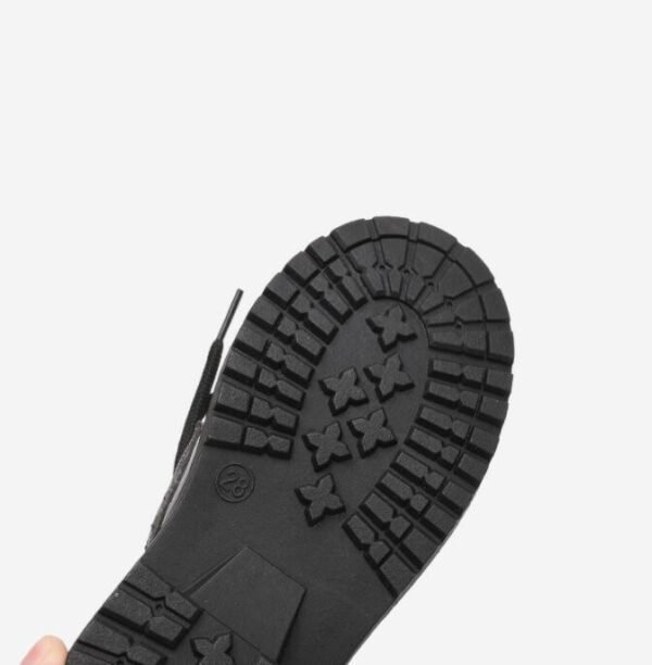 حذاء خريفي جديد للأطفال من الجلد الأسود الخالص