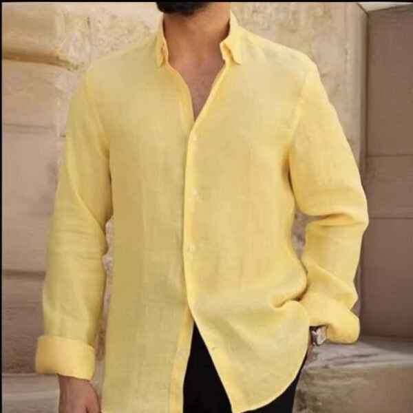 قميص رجالي قصير للشاطئ على طراز هاواي بأكمام وسبعة أزرار