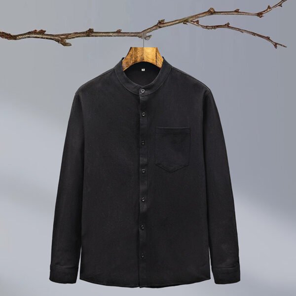 O1CN019cUUE61wJxOb9F9Qn_2203896288-0-cib.jpg قميص رجالي من القطن والكتان بلون واحد على الطراز الوطني