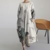 O1CN01Ijp2C51L13KrAITf9_2216466361238-0-cib.jpg فستان نسائي بأكمام طويلة بتصميم أنيق وطباعة ريترو