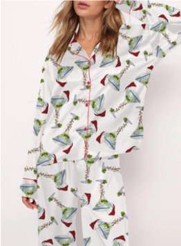 بدلة نسائية كاجوال مطبوعة بكأس نبيذ أوروبي وأمريكية مخصصة