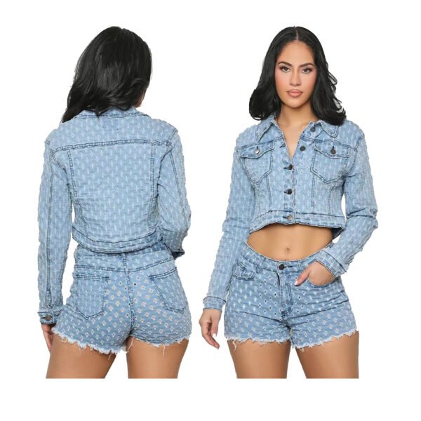 بدلة نسائية جديدة ملابس ترفيهية شورت جينز ممزق