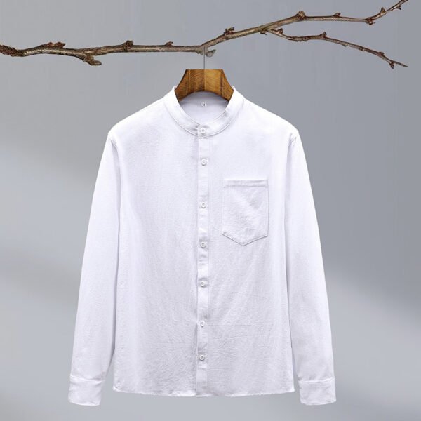 O1CN01vbQLVv1wJxOh3PK9N_2203896288-0-cib.jpg قميص رجالي من القطن والكتان بلون واحد على الطراز الوطني