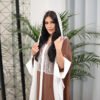 فستان من الساتان بألوان متباينة
