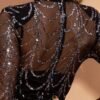 فساتين ماكسي نسائية مزينة بالترتر بأكمام طويلة وفساتين حفلات نسائية