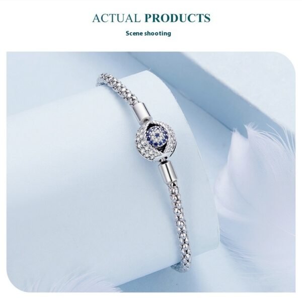 سوار بسيط من الفضة الإسترليني عيار 925 بتصميم لمبة صغيرة