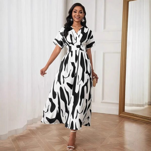 فستان نسائي مطبوع مع خصر متحكم