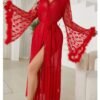 كارديجان شبكي لانجري ملابس منزلية ملابس خارجية فستان