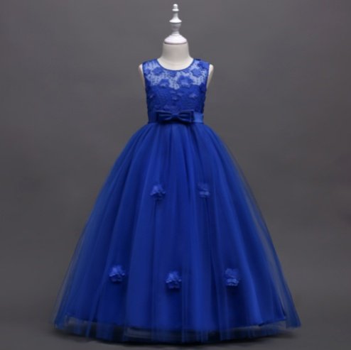 فستان طويل صيفي أنيق للأطفال لأداء البيانو