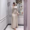 فستان نسائي أنيق بأكمام طويلة مرصع بالألماس من الشرق الأوسط دبي