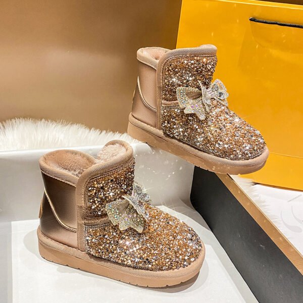 حذاء قطني مبطن مخملي للنساء للحفاظ على الدفء