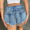 شورت جينز صيفي مرن للنساء بمقاسات كبيرة