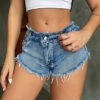 شورت جينز صيفي مرن للنساء بمقاسات كبيرة