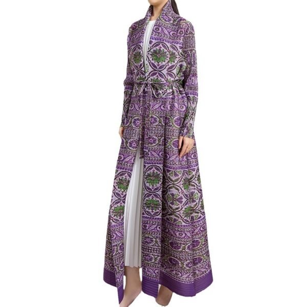 رداء كارديجان مطبوع بثنيات بمقاسات كبيرة من الشرق الأوسط