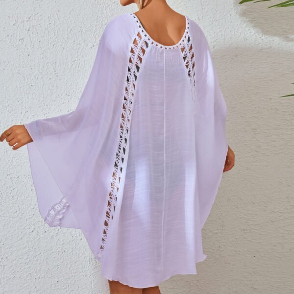 فستان تنورة شاطئ نسائية مع ربطة عنق وبلوفر فضفاض