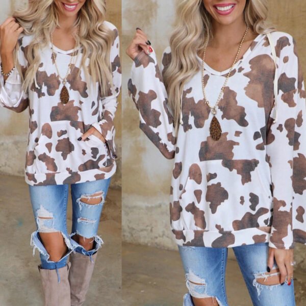 تي شيرت نسائي بأكمام طويلة فضفاضة بأكمام طويلة