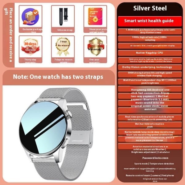 ساعة ذكية تعمل بالبلوتوث، معدل ضربات القلب، ضغط الدم، متعددة الوظائف