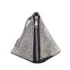 حقيبة معصم لامعة من الماس على شكل مثلث