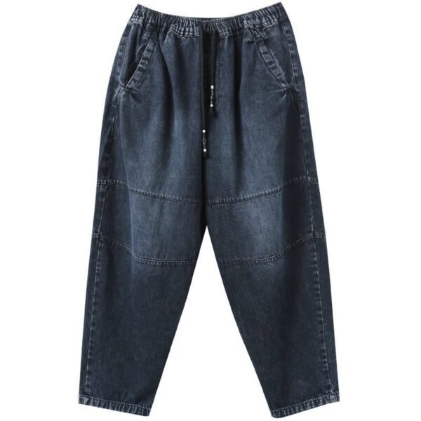 بنطلون جينز فضفاض بتصميم عتيق وواسع الحجم لإخفاء الدهون