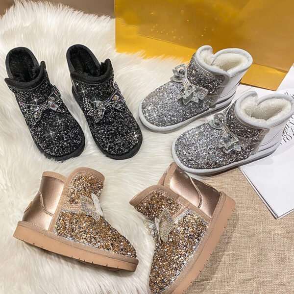 حذاء قطني مبطن مخملي للنساء للحفاظ على الدفء