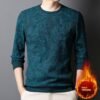تي شيرت رجالي برقبة دائرية وأكمام طويلة وطباعة شبابية ودافئة وسميكة