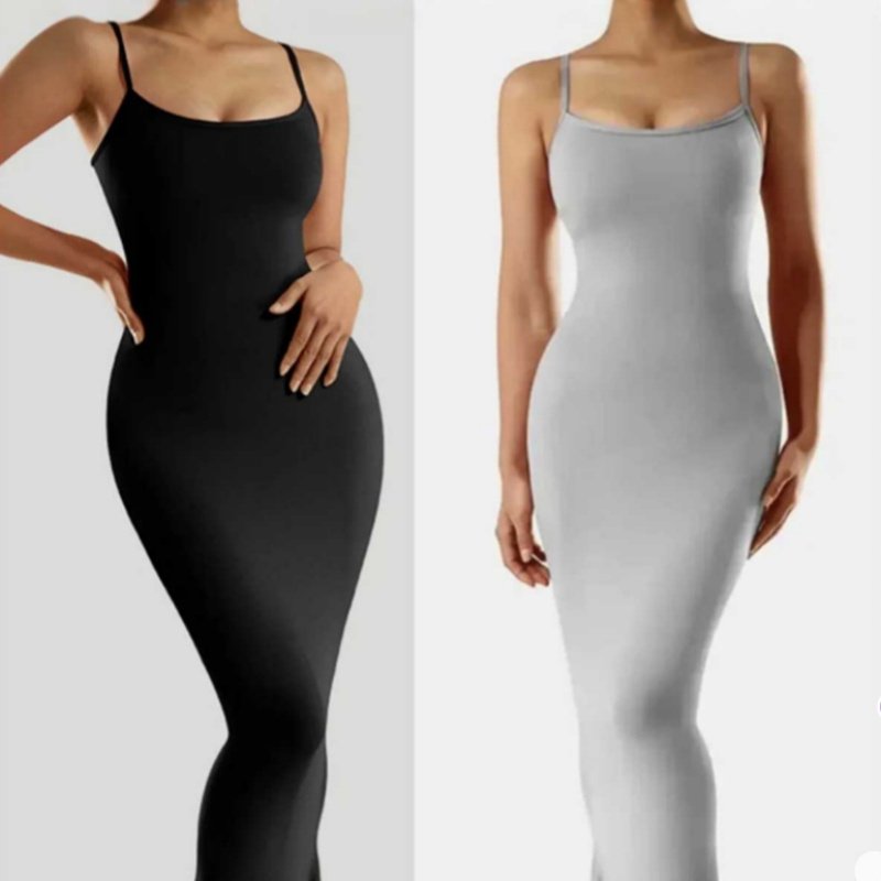 فستان تشكيل الجسم اثنان في واحد مع حمالة صدر مودال وملابس تشكيل الجسم