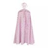 فستان نسائي مخطط بدون ظهر