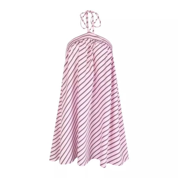 فستان نسائي مخطط بدون ظهر