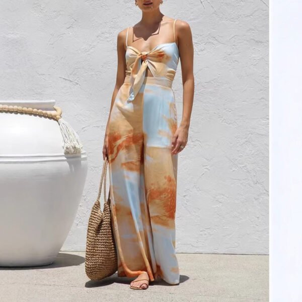 بنطلون جالوس سيامي بطباعة أوروبية وأمريكية