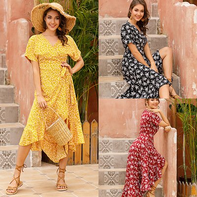 فستان شيفون جديد مزهر للنساء