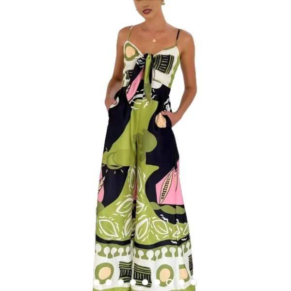 بنطلون جالوس سيامي بطباعة أوروبية وأمريكية