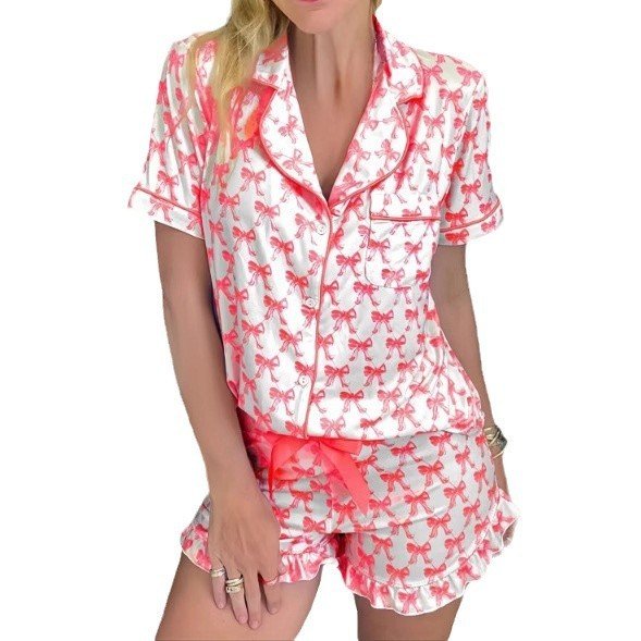 بدلة بيجامة نسائية أنيقة بفيونكة مخصصة