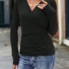 1725419019118448640-3.jpg بلوزة نسائية جديدة بخصر نحيف وياقة مطوية