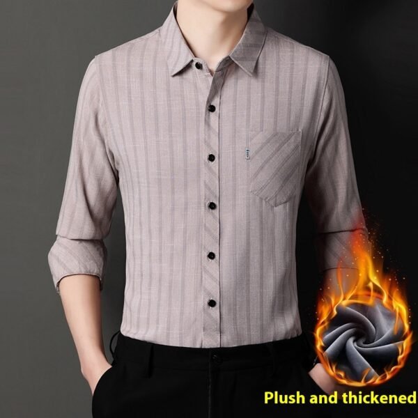 قميص رجالي كاجوال بأكمام طويلة وجيب حقيقي