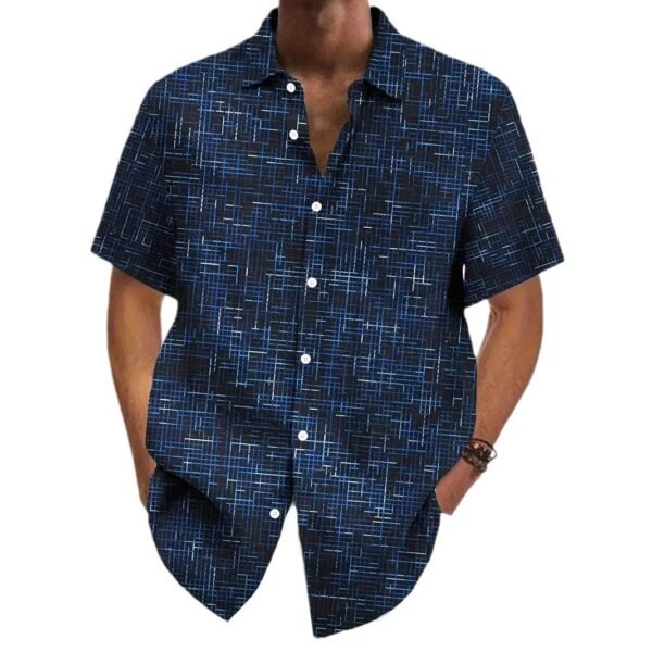 قميص كاجوال فضفاض بأكمام قصيرة وعرض الكتفين مناسب لجميع المناسبات