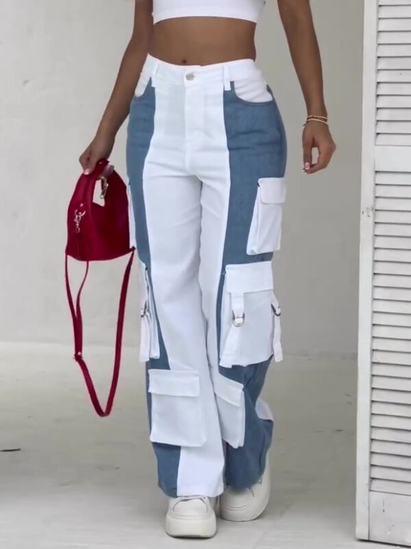 بنطال جينز كارغو بجيوب متباينة